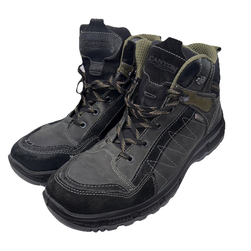Size 12 Men’s Canyon Hiking Camping Boots - Black / Green - Great Condition